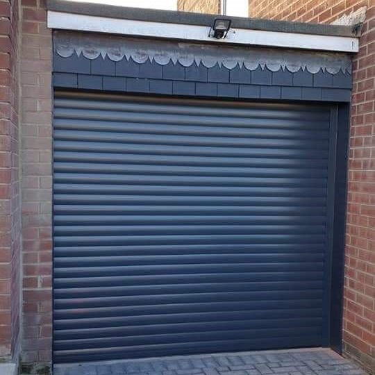 Grey roller shutter garage door newcastle garage doors